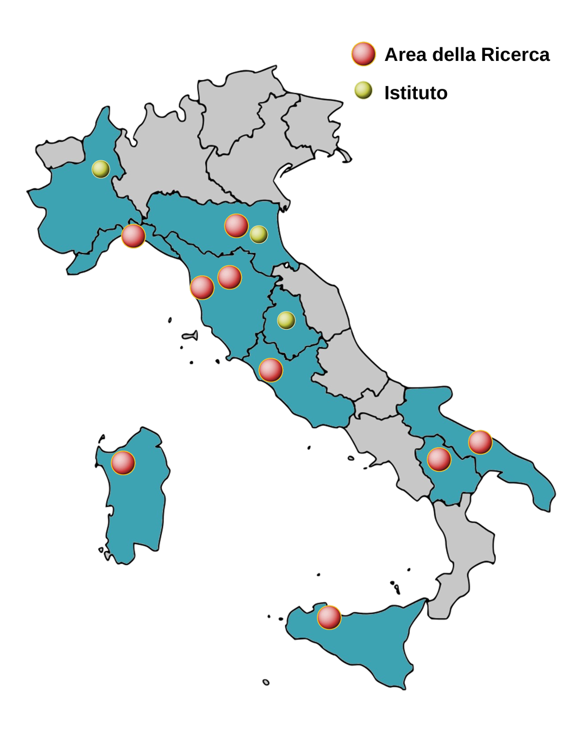 cartina Italia con nodi network